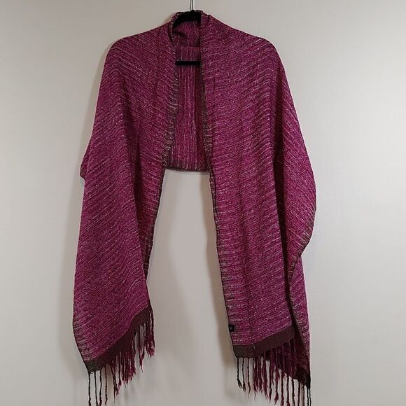 GianMarcoVenturi  Woven Silk Fringed Scarf/Wrap Boho Country Farm Peasant - Picture 7 of 10